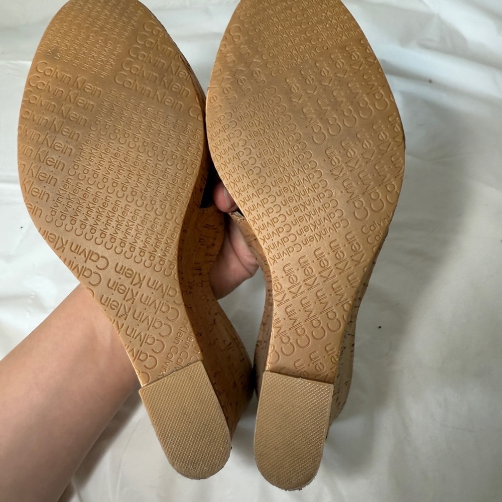 Calvin Klein Evah Napa Cork Wedge Heels - Picture 9 of 15